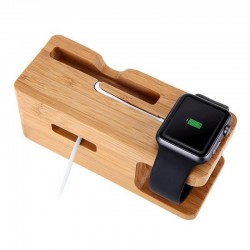 Station de charge en bois pour Apple Watch et iPhone